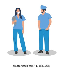 Doctors team. Medical staff doctor.Vector illustration in a flat style