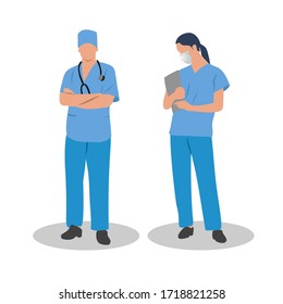 Doctors team. Medical staff doctor.Vector illustration in a flat style