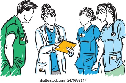 doctors together talking vector illustration