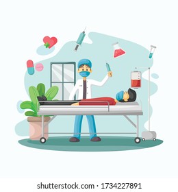 Doctors treat patients Illustration vector