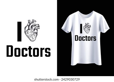 I doctors typography t-shirts and mugs, using vectors and illustrations.