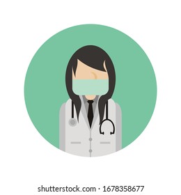 doctors wear masks - illustration