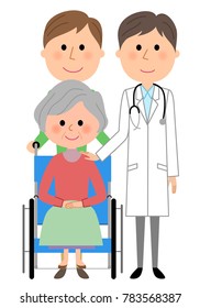 Doctors and wheelchair patients