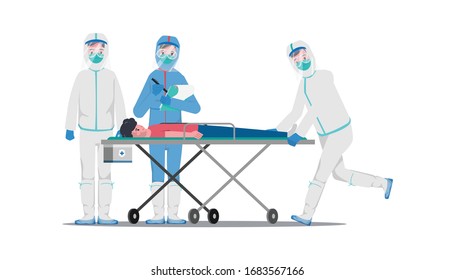Doctors who saves patients from coronavirus outbreak.  Fight to COVID-19 concept. Save the doctor concept.