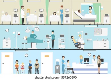 médicos que trabajan en el interior del hospital