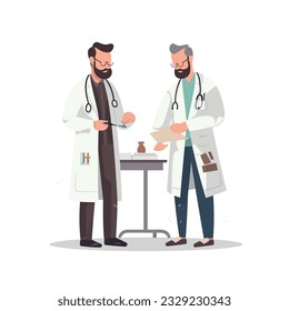 Doctors working in their own clothing not white isolated