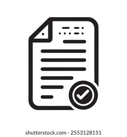 Icono de documento sobre fondo blanco. Icono de Vector de documento. Ilustración aislada para gráfico y Diseño web.