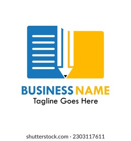 documen, pencil, with folder design logo template illustration
