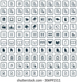 document 100 icons universal set for web and mobile
