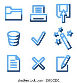 Document 2 icons, blue contour series