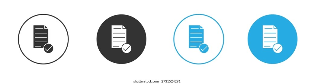Símbolo del Clipart de dibujo de iconos de aceptación de documentos . Ilustración vectorial