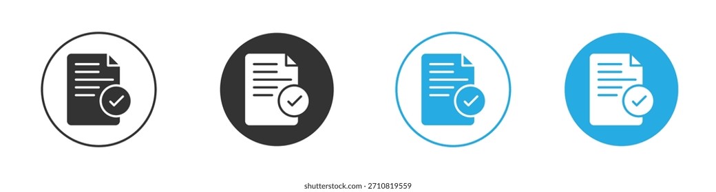Ícone de aceitação do documento. Modelo de design de ícone gráfico