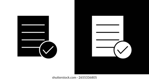 Document accept icon symbol collection. Flat vector stock illustration.