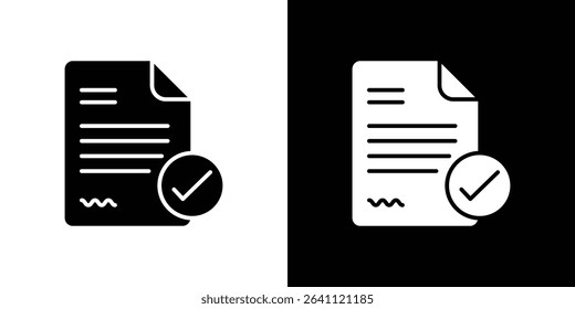 Document accept icon symbols. Vector illustration.