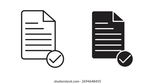 Document accepted icon concept. Logo symbol for web and mobile. Pixel Perfect.