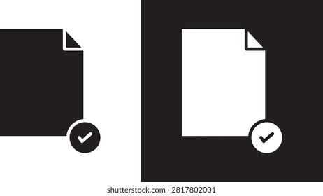 Document accepted icon flat website sticker..