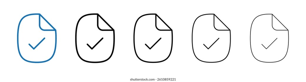 Document accepted icon Outline vector logo for web ui