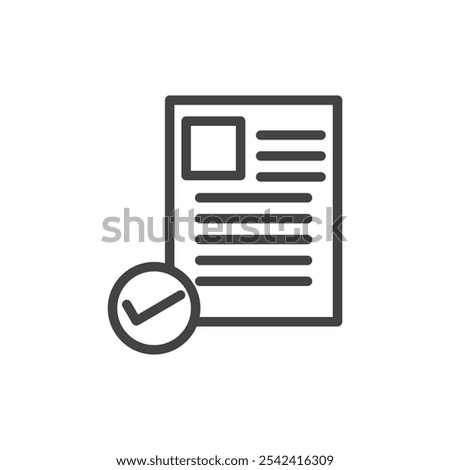 Document accepted icon Symbol mark in filled style