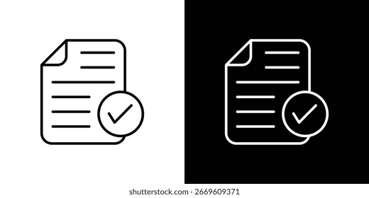 Modelo de símbolo de ícone aceito do documento para ilustração de vetor de logotipo de coleção de design gráfico e Web
