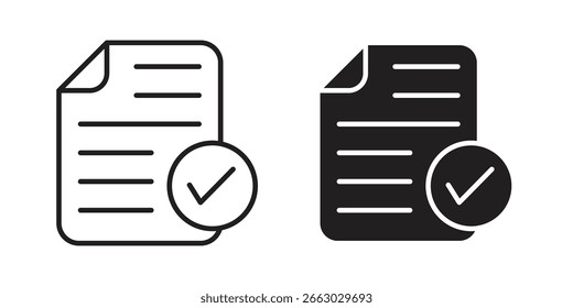 Modelo de logotipo do elemento de design de vetor de ícone aceito do documento