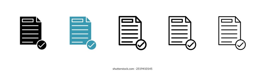 Ícone aceito do documento ícone de vetor definido. EPS 10