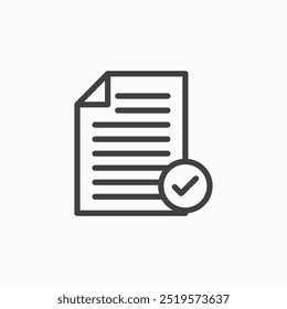 Document acceptedlinesimple icon in line style.