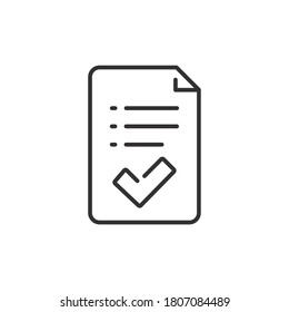 Document accredited Approval icon, authorized agreement thin line symbol for web and mobile phone on white background - vector illustration eps 10