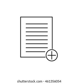 Document add outline icon illustration isolated vector sign symbol