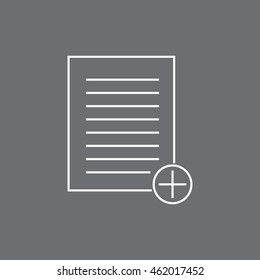 Document add outline icon illustration isolated vector sign symbol
