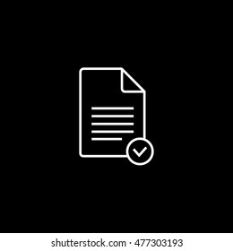 Document Add Sone Line Icon On Black Background