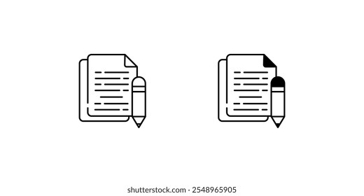 ícone de ajuste de documento com fundo branco vetor stock ilustração