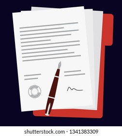 document agreement vector illustration