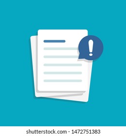 Document with alert or error notification bubble