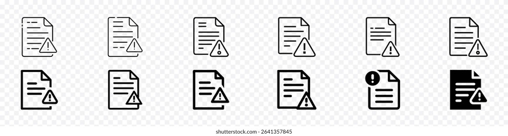 Document with Alert Sign Icon – Risk Warning in Agreements or Policies, Document with alert sign icon. Vector illustration representing risk, warning, or caution in agreements, legal policies