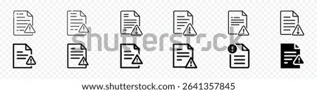 Document with Alert Sign Icon – Risk Warning in Agreements or Policies, Document with alert sign icon. Vector illustration representing risk, warning, or caution in agreements, legal policies