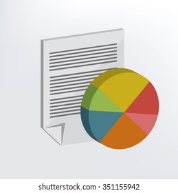 Document analysis design, three dimension, vector