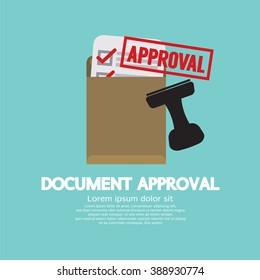 Document Approval Stamp Vector Illustration