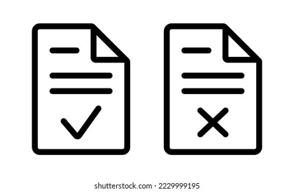 icono de documento aprobado y no aprobado