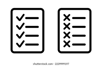icono de documento aprobado y no aprobado