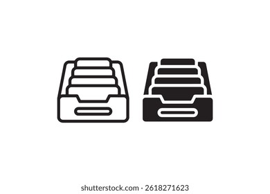 Icono del cajón del Archivar de documentos para el Vector de almacenamiento