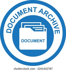Icono de archivo de documentos, icono de colección de documentos vector azul