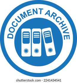 Document archive icon, data archive icon blue vector