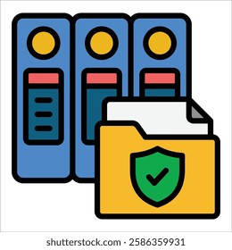 Document Archive Icon Element For Design