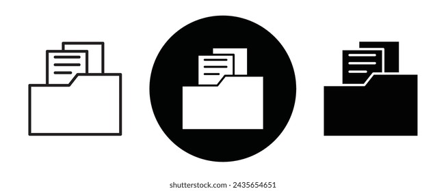 Document archive icon line art vector