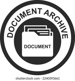 Document archive icon, document management icon black vector