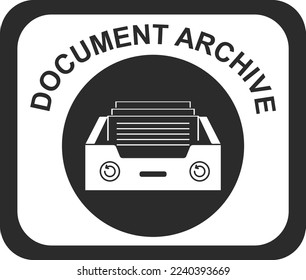 Icono de archivo de documentos, icono de administración de documentos vector negro