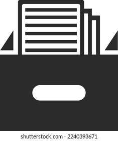 Icono de archivo de documentos, icono de administración de documentos vector negro