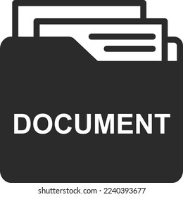 Document archive icon, document management icon black vector