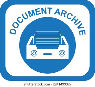 Icono de archivo de documentos, icono de administración de documentos vector azul