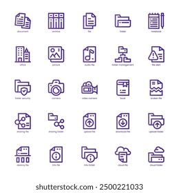 Document Archive icon pack for your website, mobile, presentation, and logo design. Document Archive icon basic line gradient design. Vector graphics illustration and editable stroke.